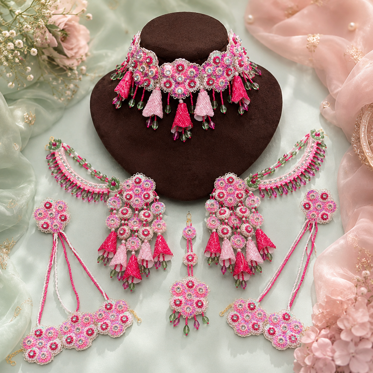 Pink with Green touch