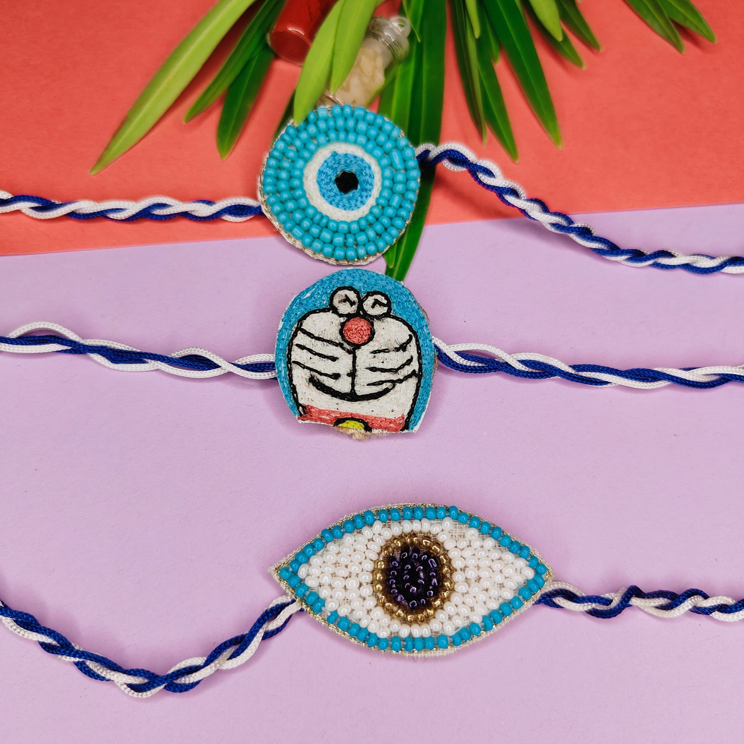Dora and evil eye Rakhi combo set of 3