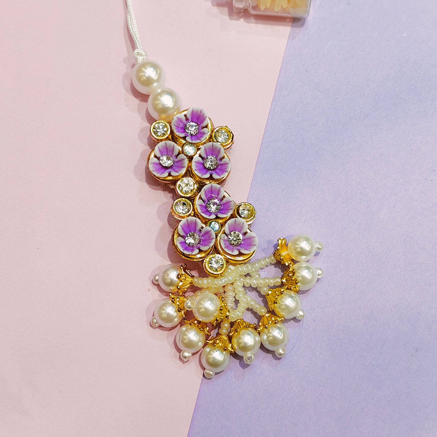 Purple Floral Rakhi Lumba Set