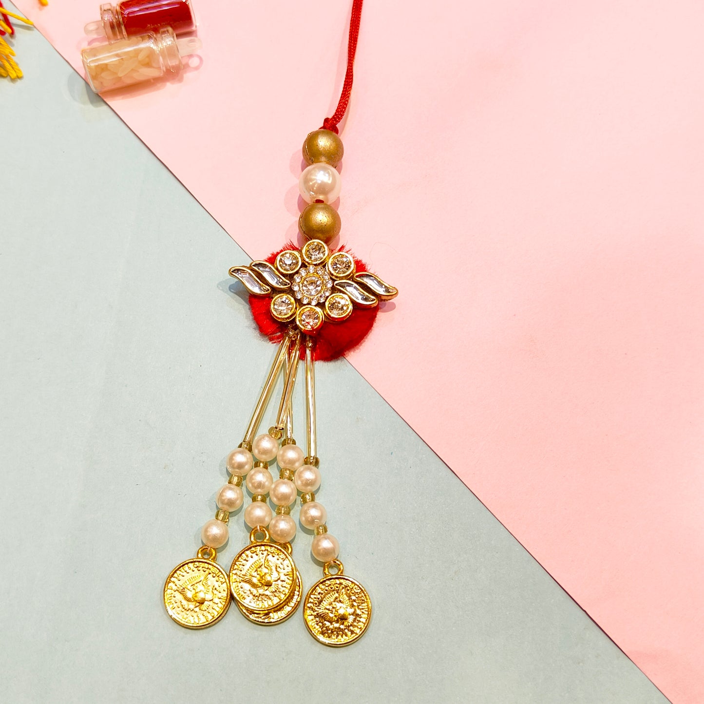 Kundan Rakhi Lumba Set