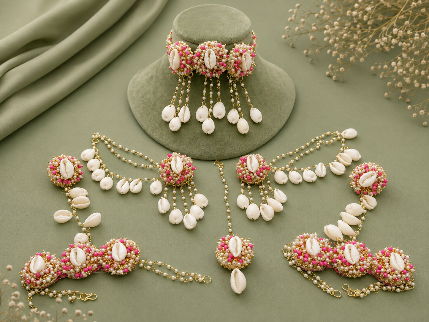 Pink&White Shell Jewellery