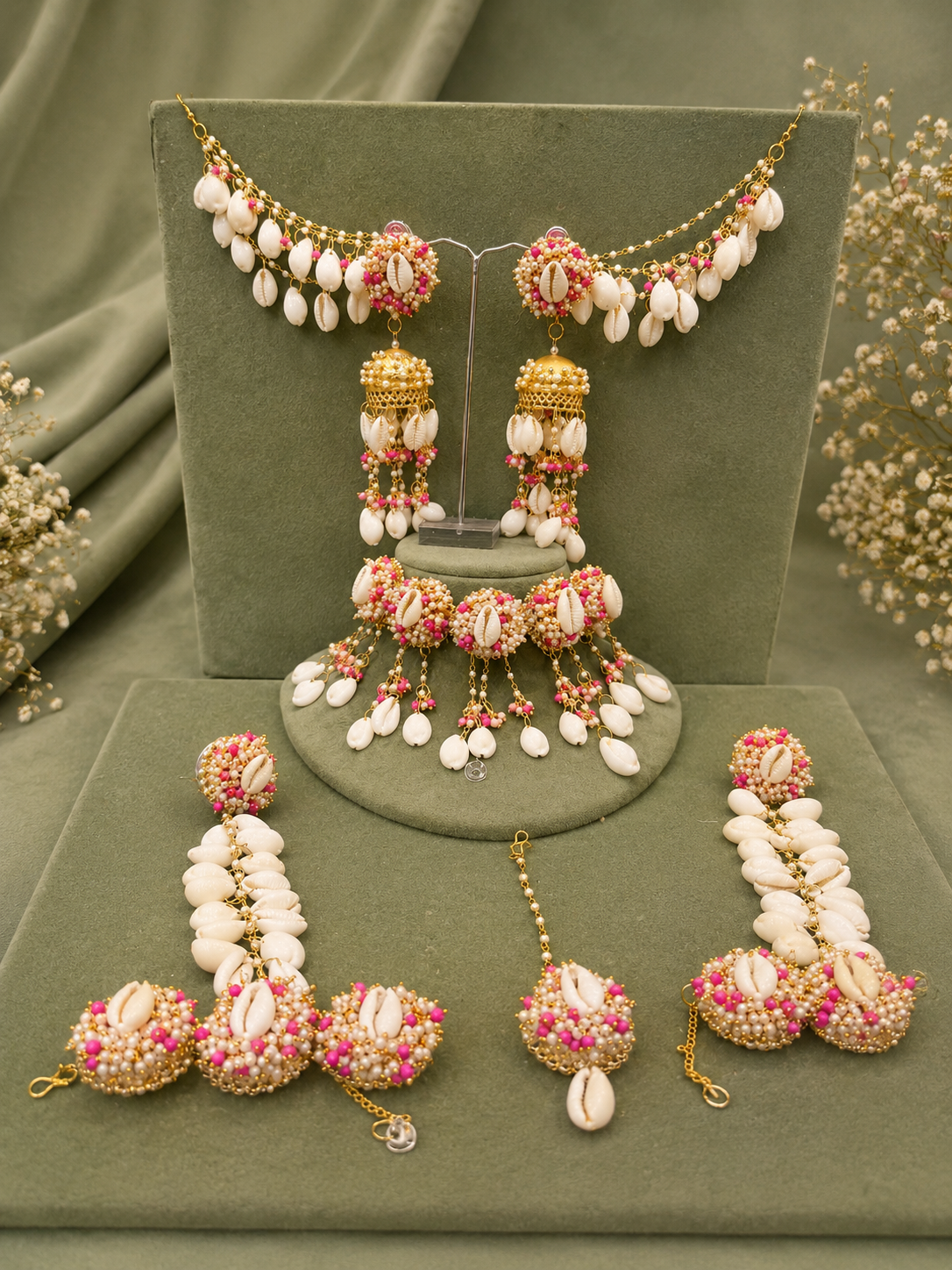 Heavy Jhumka Shell Jewlery