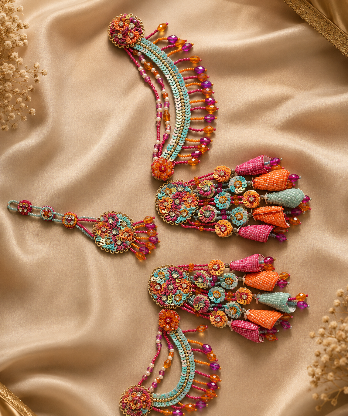 Multi color Orange blue Rani