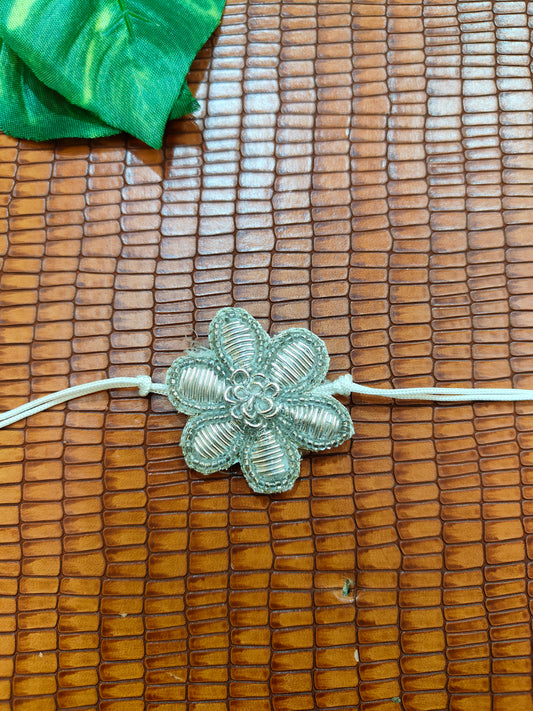 Silver Bloom Rakhi