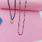 Green shell +multibeads necklace