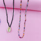 Green shell +multibeads necklace