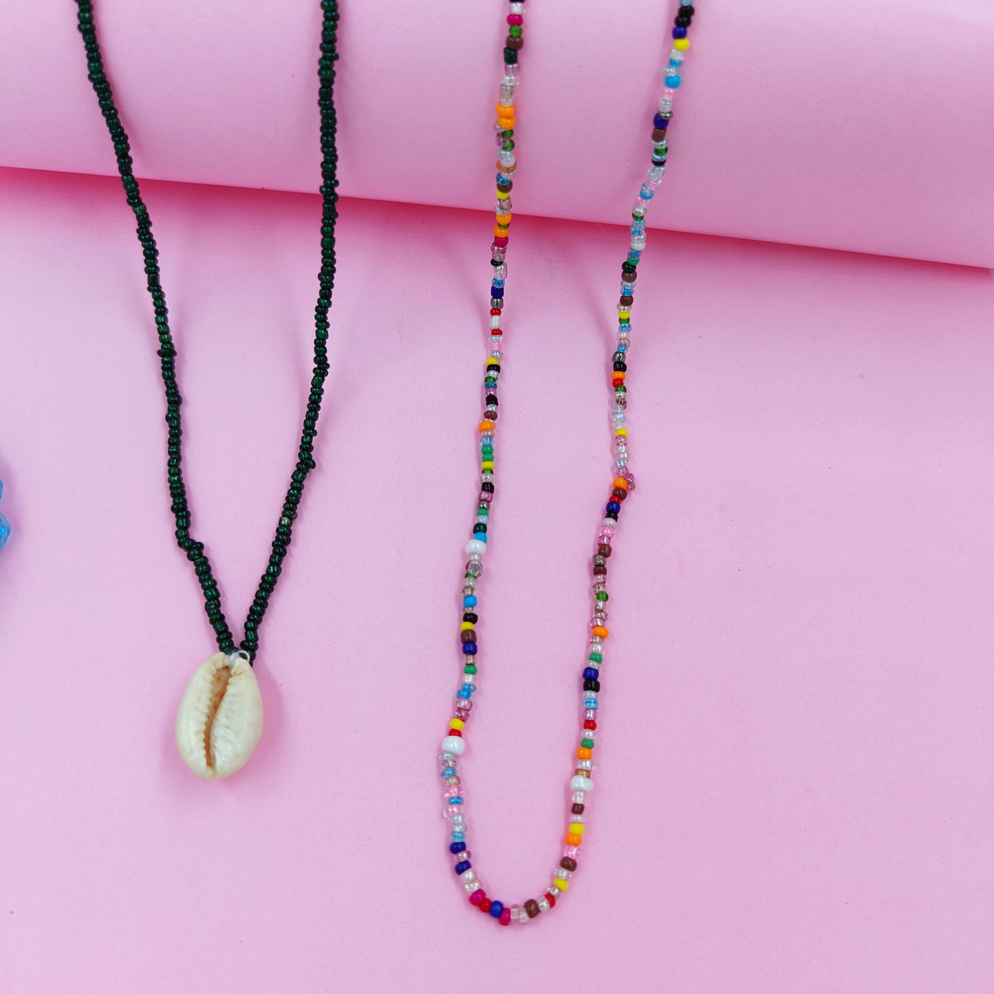 Green shell +multibeads necklace