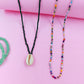 Green shell +multibeads necklace
