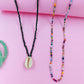 Green shell +multibeads necklace