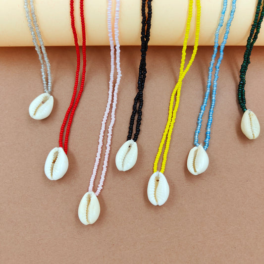 Multicolored shell necklaces
