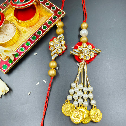 Kundan Rakhi Lumba Set