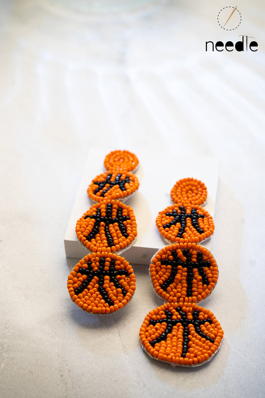 Triple basketball Earrings
