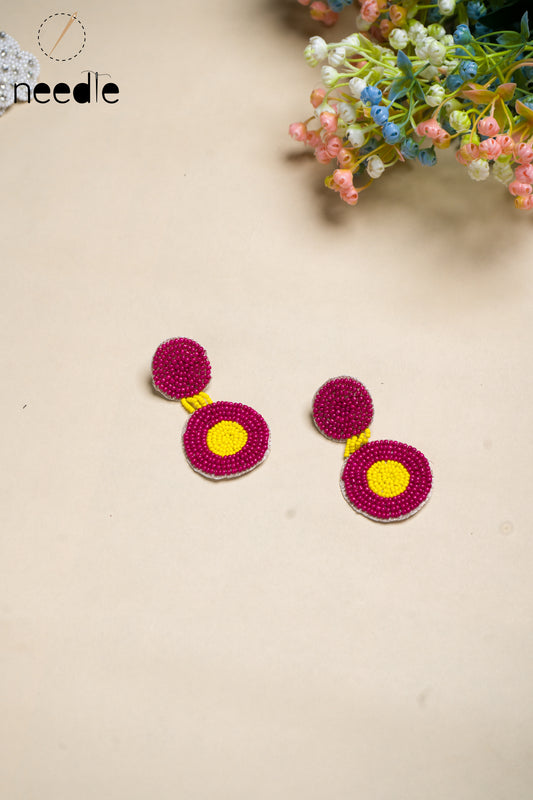 Pink Yellow Earrings