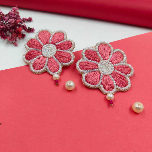 Thread Flower Earrings