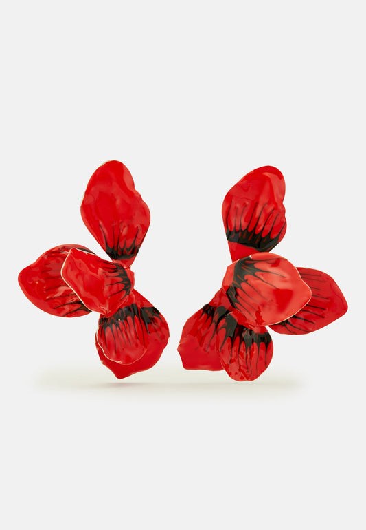 Scarlet Bloom Petal Earrings